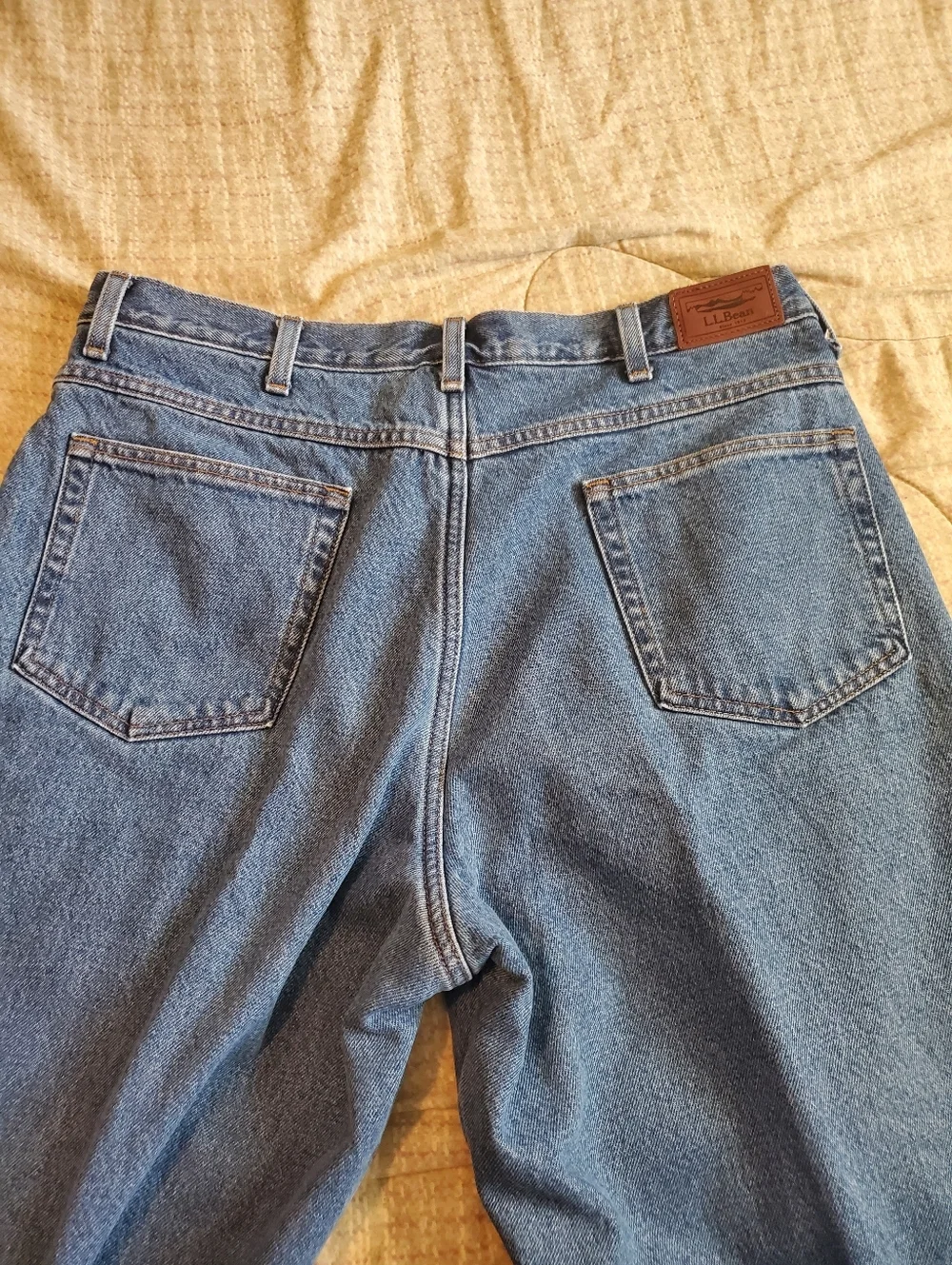 LL Bean Insulated Jeans Fleece Lined Relaxed Fit Men’s Medium Wash Size 36x34.